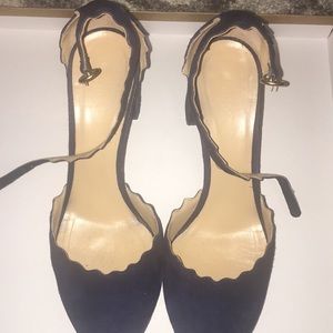 Chloe navy suede pumps